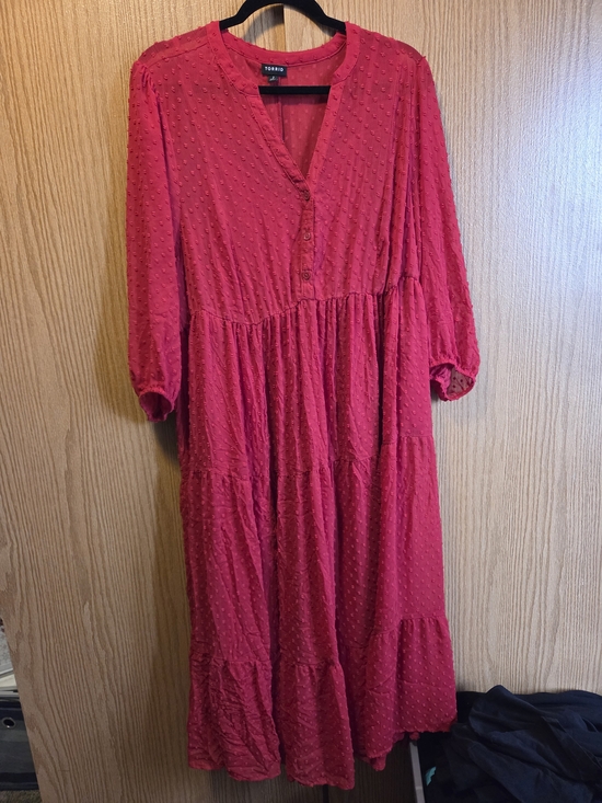 torrid Dresses & Skirts - torrid Red Swiss Dot Maxi Dress